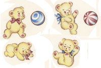 Baby Babies with Teddy Bear SET OF 4 BITS