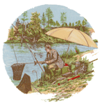 Fisherman, Net, Fishing Pole