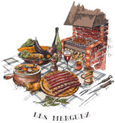 Les Merguez - Fireplace with grilling foods