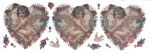 Cherubs in Hearts with Roses WRAP