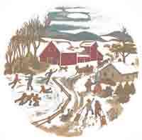Winter Scating - Red Barn