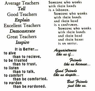 Verse - Good; Better; Best - Teachers