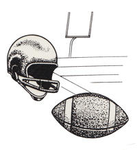 FOOTBALL, HELMET, SCOREBOARD