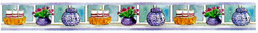 Bathroom Towels, Flowers, Jars Border