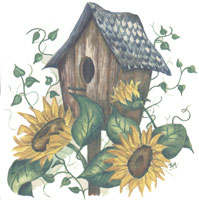 Sunflower and Birdhouse Bits
