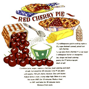 Recipes - Red Cherry Cherries Pie