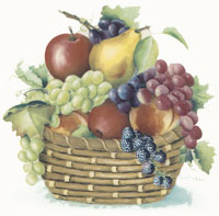 Fresh Fruit, Pear, Apples, Grapes, Blackberries, Peach