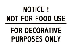 Not for Food Use' Backstamp