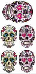 Hippy Skulls - 5 Pieces