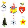 Christmas Ornaments - Snowflake, Birdhouse, Gift, Tree, Star