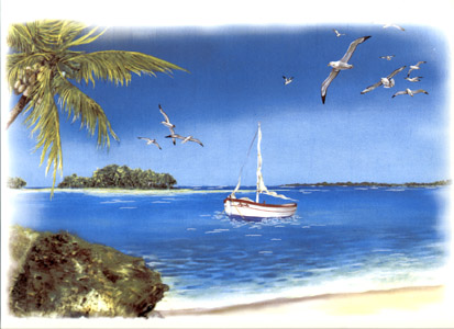 Tropical Beach Mural