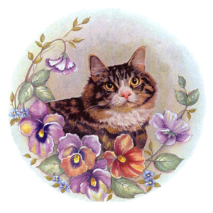 Cat with Flowers