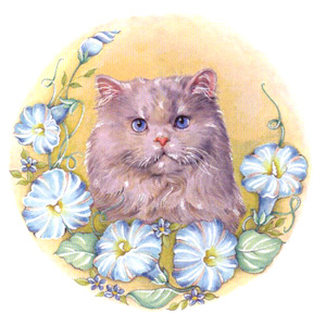 Cat with Flowers