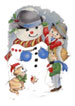 Snowman Scene with Children