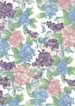 Florals - Pink & Blue Hydrangea Chintz
