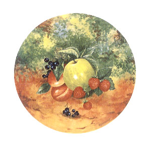 Fruit Portraits - Green Apple-Strawberries-Peach