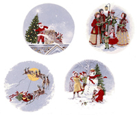 CHRISTMAS SCENES - 4 PC SET