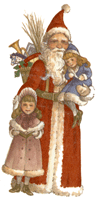 Victorian Santas with Children & Toys