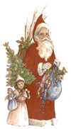 Victorian Santa with Tree, Toys, Child