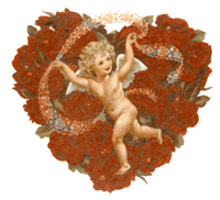 Valentine - Cherubs Heart RED