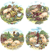 Piggie Scenes - 4 PC SET