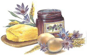 BREAD BASKET-CORN, JAM, EGGS, CHEESE