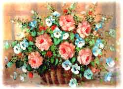 Roses Basket Mural