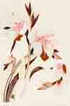 Floral White; Pink and Gold Flowers-Glass-Low Fire