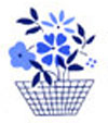 Blue Flowers in a Basket Bit