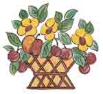Trellis Basket with Flowers & Fruit