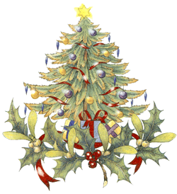 Christmas Holly and Tree