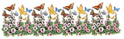 Butterflies and Hollyhocks