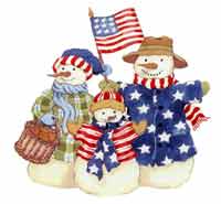 Snowman - Patriotic