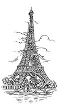 Toile Design - Black Eiffel Tower