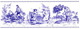 Toile Design Borders - Blue