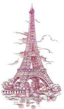 Toile Design - Red Eiffel Tower