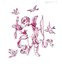 Toile Designs - Red - Cherub