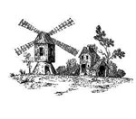 Toile Design - Black with Windmill
