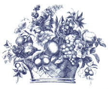 Toile Fruit Basket - Blue