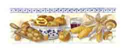 Tile Designs - Autunno - Mushrooms, Corn, Pomegrante