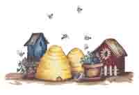 Beehive and Birdhouses