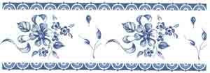 Blue Floral Border