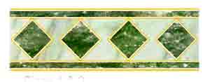 Marble Inlay with Gold - Green Border