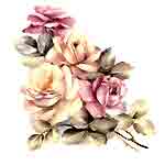 Roses - Handpainted - Pink