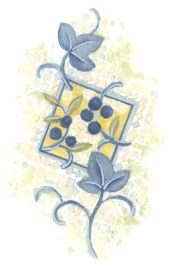 Tile Designs - Yellow and Blue Mosaic Floral