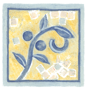 Tile Designs - Yellow and Blue Mosaic Squares