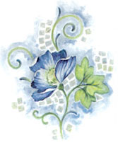 Tile Designs - Blue and Green Mosaic Floral