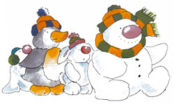 Snowman and Friends (Bunny, Penquin)