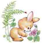Bunny with Fern and Violet BITS