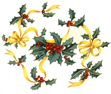 Estrella-Christmas Holly & Ribbon